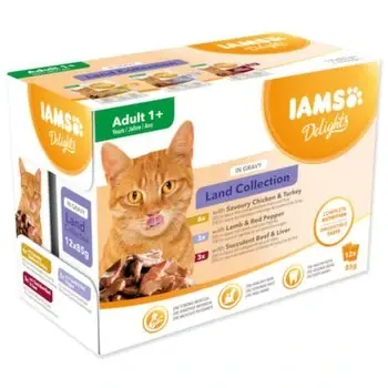 Kapsičky IAMS Cat výběr ze suchozemských mas v omáčce multipack 1020g Výprodej