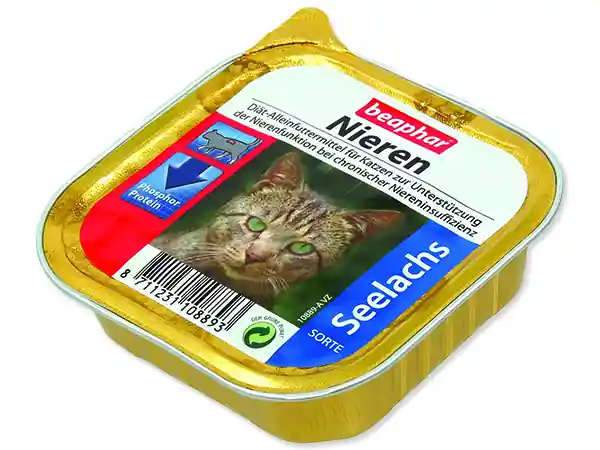 Paštika BEAPHAR Renální dieta pro kočky s treskou 100g Expresní Doručení