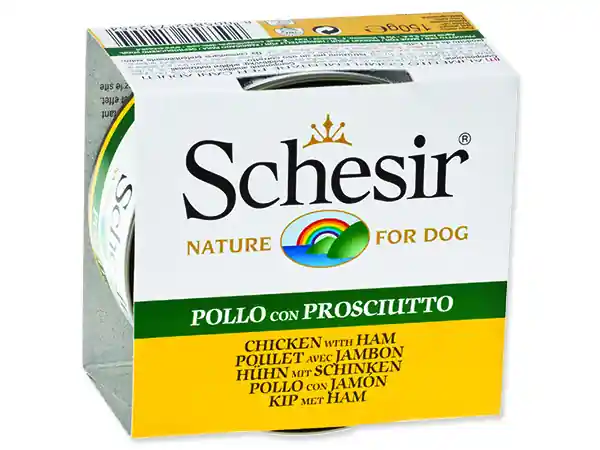 Konzerva SCHESIR Dog kuřecí + šunka v želé 150g Výhodná Nabídka
