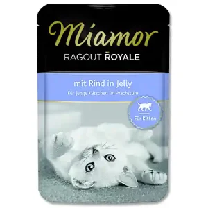 Kapsička MIAMOR Ragout Royale Kitten hovězí v želé 100g Sezónní Sleva
