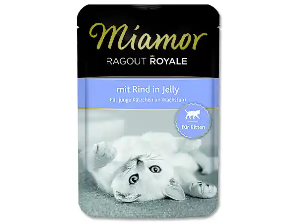 Kapsička MIAMOR Ragout Royale Kitten hovězí v želé 100g Sezónní Sleva