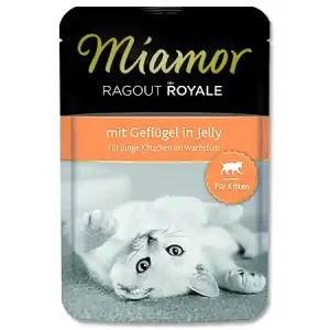 Levný Kapsička MIAMOR Ragout Royale Kitten drůbeží v želé 100g