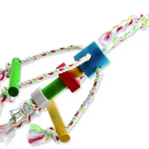 Hračka BIRD JEWEL chobotnička závěsná dřevo - provaz 29 cm Nejlepší Volba