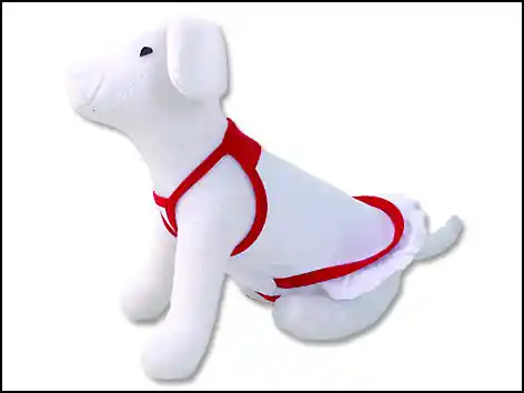 Zlevněný Šaty DOG FANTASY Summer bílo-červené XS