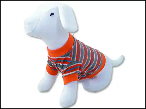 Cenově Výhodný Triko DOG FANTASY s proužky oranžové L