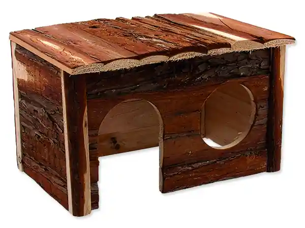 Domek SMALL ANIMALS dřevěný s kůrou 28 x 18 x 16 cm Akční Nabídka