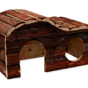 Domek SMALL ANIMALS kaskada dřevěný s kůrou 31 x 19 x 19 cm Rychlé Dodání