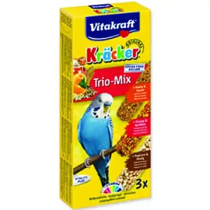 Tovární Cena Tyčinky Vitakraft Kracker Trio Mix andulka, s medem, pomeranči a popcornem 3ks