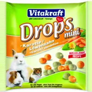 Novinka Drops VITAKRAFT Happy Karotte Rabbit 40g