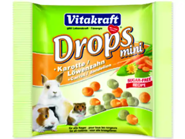 Novinka Drops VITAKRAFT Happy Karotte Rabbit 40g
