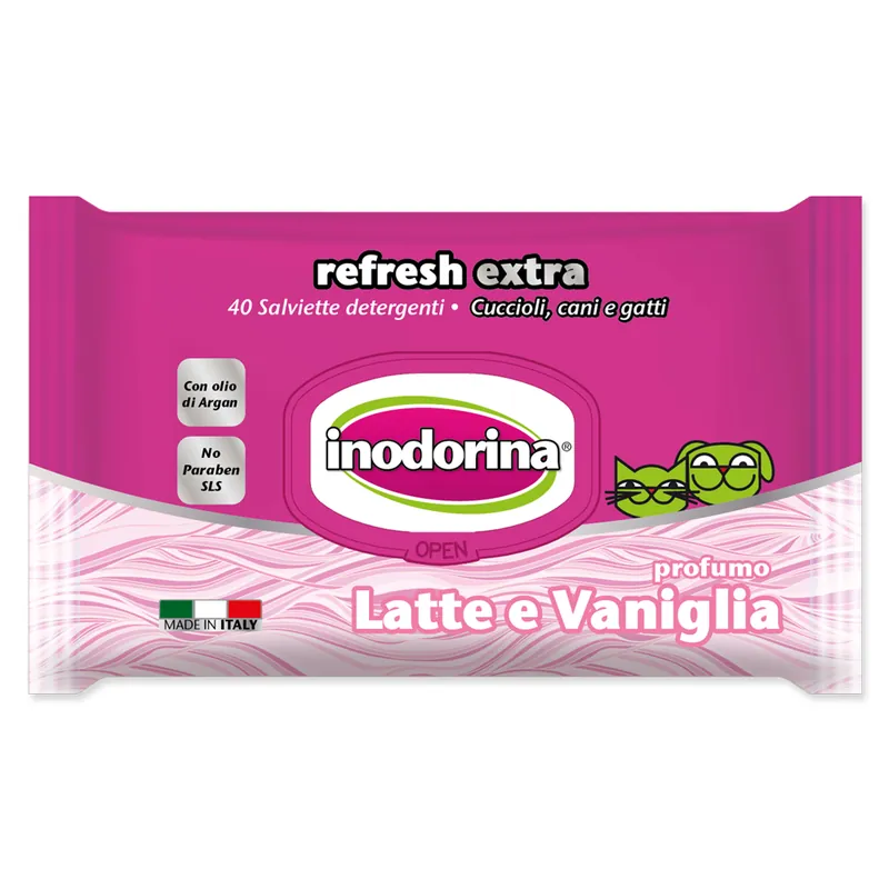 Finální Výprodej Ubrousky INODORINA Mléko a Vanilka s vitamíny 40ks