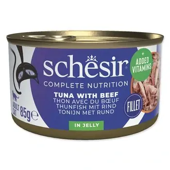 Konzerva SCHESIR Cat tuňák+hovězí v želé 85g Cenový Hit