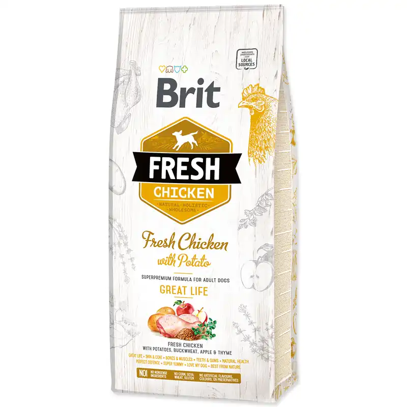 Autentický BRIT Fresh Chicken with Potato Adult Great Life 12kg