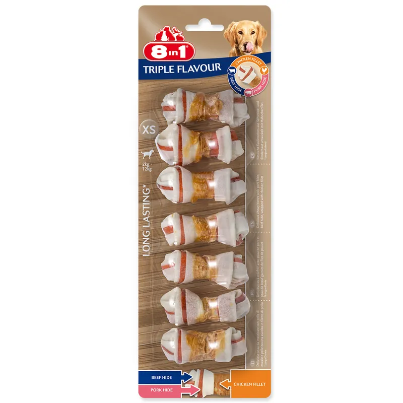 Jen Po Omezenou Doba Kosti žvýkací 8in1 Triple Flavour XS