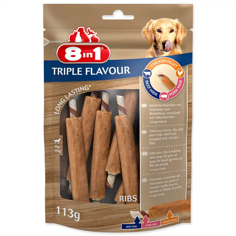 Žebírko žvýkací 8in1 Triple Flavour 6ks Super Cena