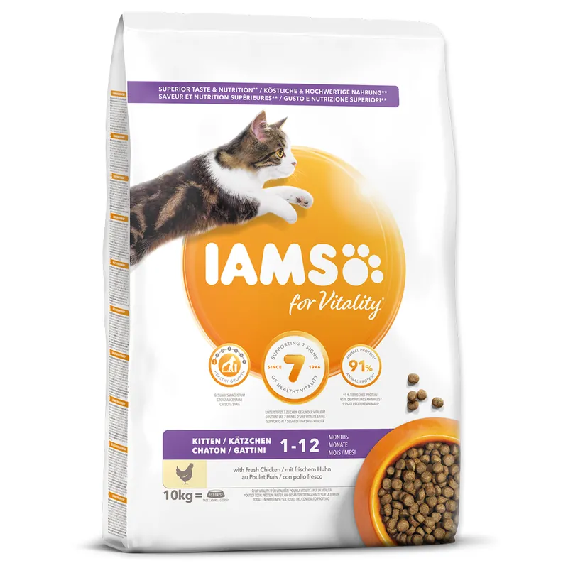 IAMS for Vitality Kitten Food with Fresh Chicken 10kg Značkový