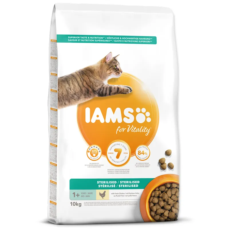 IAMS for Vitality Light in Fat Cat Food with Fresh Chicken 10kg Horká Nabídka