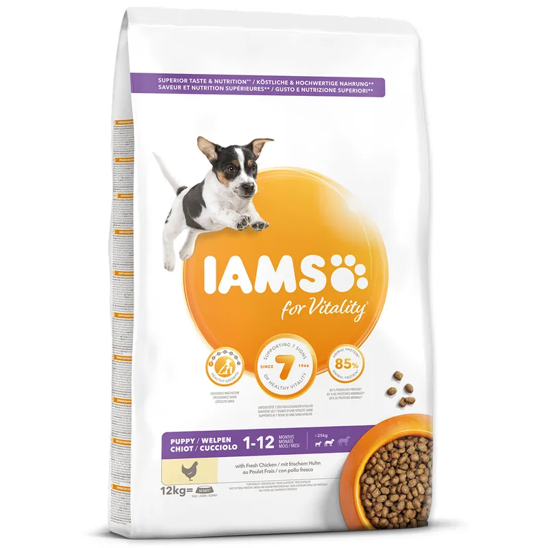 IAMS Dog Puppy Small & Medium Chicken 12kg Nakupujte Hned