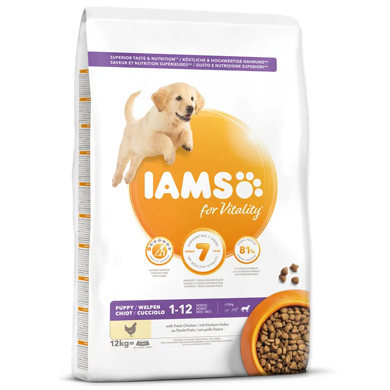 IAMS Dog Puppy Large Chicken 12kg Hit Sezóny