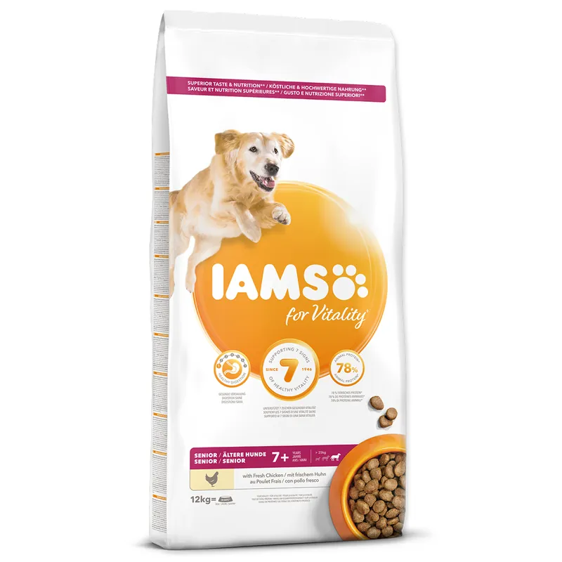 IAMS Dog Senior Large Chicken 12kg Finální Výprodej