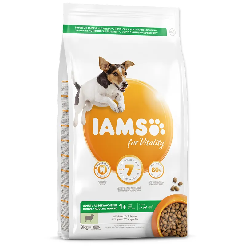 Ověřený IAMS Dog Adult Small & Medium Lamb 3kg