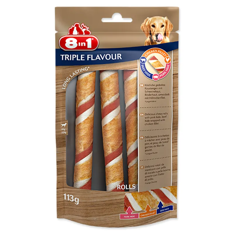 Značkový Rolka 8in1 žvýkací Triple Flavour 3ks