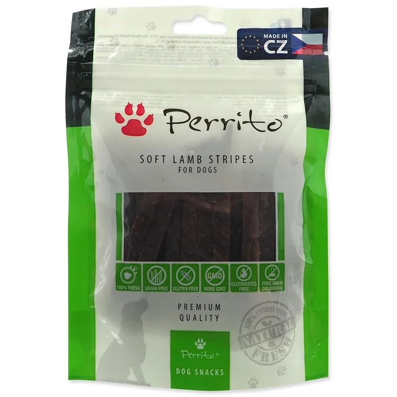 Speciální Cena Pochoutka PERRITO Lamb Soft stripes 100g
