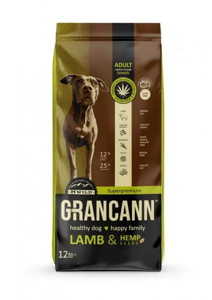 Sleva Grancann Lamb & Hemp seeds Adult medium & large breeds 12 kg