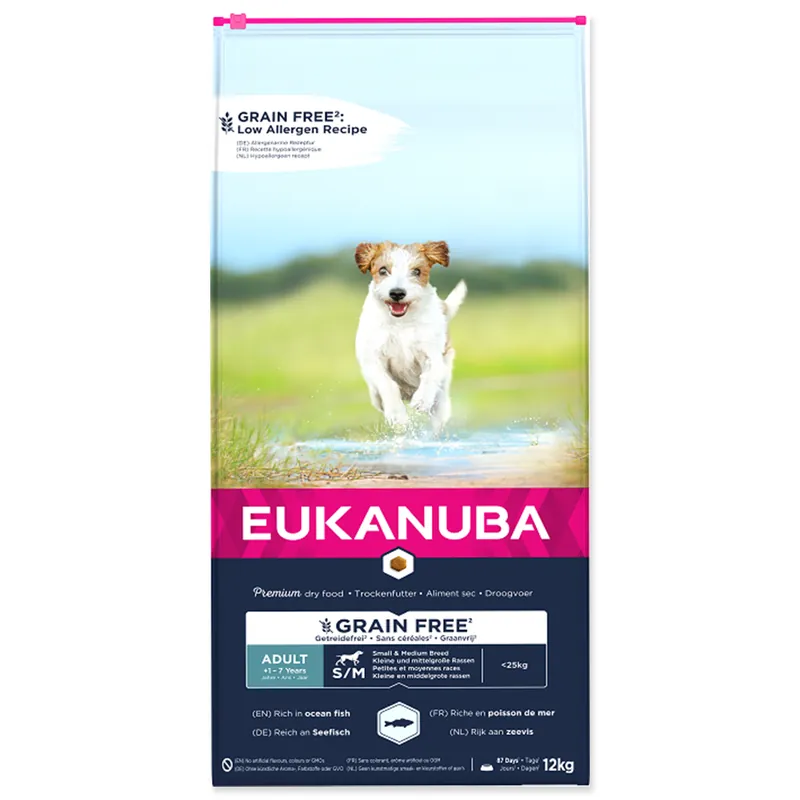 EUKANUBA Adult Small & Medium Grain Free Ocean Fish 12kg Oblíbený