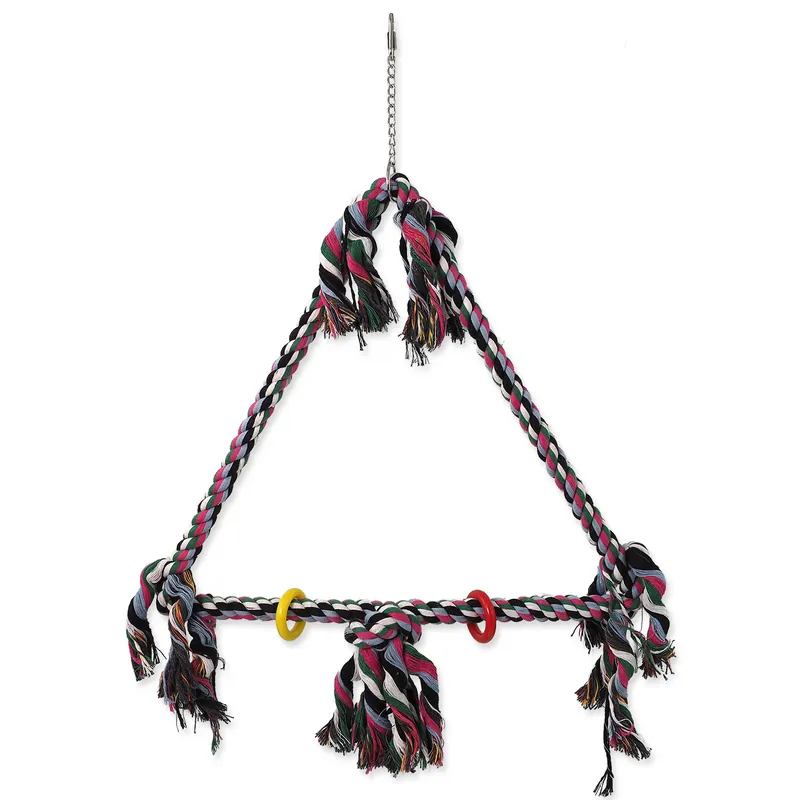 Omezená Nabídka Houpačka BIRD JEWEL barevná s provazy 70cm