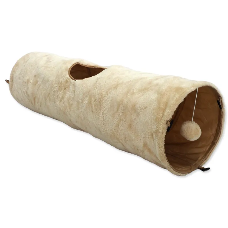 Značkový Tunel MAGIC CAT plyšový šustící béžový 90cm