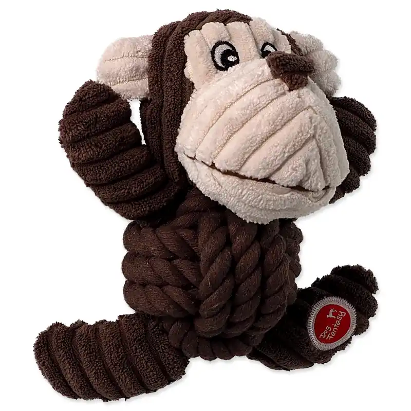 Dokud Zásoby Vydrží Hračka DOG FANTASY Safari opice s uzlem pískací 18cm