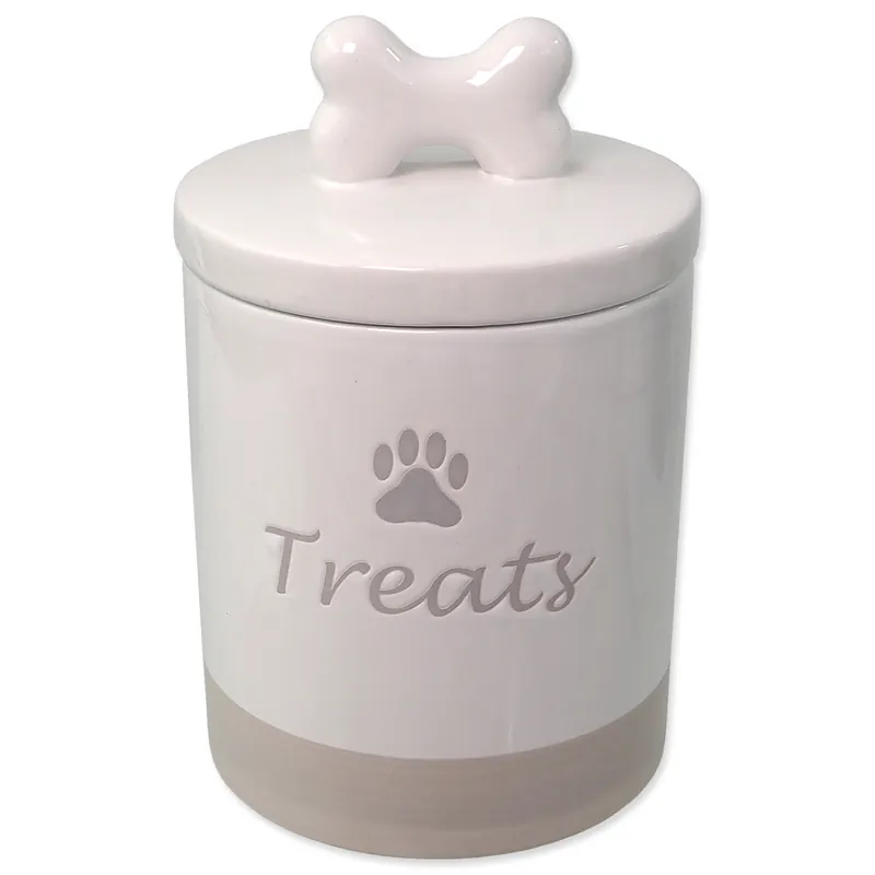 Dóza DOG FANTASY keramická na pamlsky bílá s úchytkou 13,5 x 21,5 cm 1500ml Aktuální