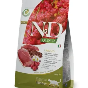 Aktuální N&D GF Quinoa CAT Urinary Duck & Cranberry 300g