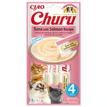 Pochoutka Churu tuňák s lososem 4x14g Akční Nabídka