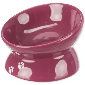 Akční Nabídka Miska Trixie zvýšená, ergonomická, keramická, vínová 0.15 l/ø 13 cm