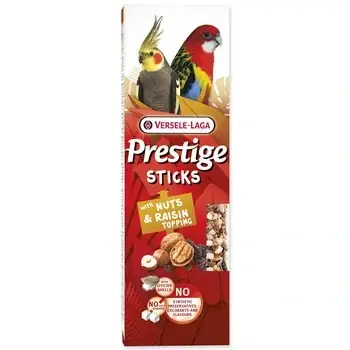 Autentický Tyčinky Versele-Laga Prestige velký papoušek s ořechy a rozinkovou polevou 140g 2ks