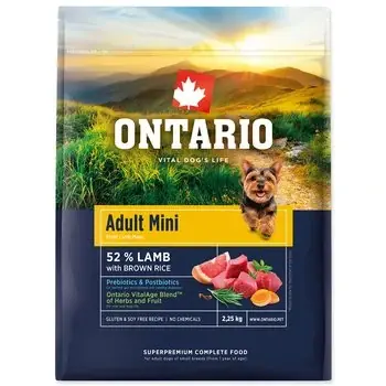 Akční Cena Ontario Adult Mini Lamb & Brown Rice 2,25 kg
