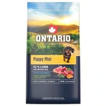 Aktuální Ontario Puppy Mini Lamb & Brown Rice 6,5 kg