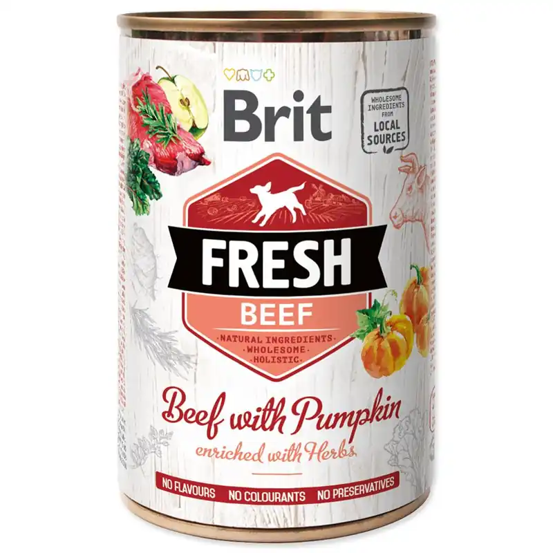 Cenově Výhodný Konzerva BRIT Fresh Beef with Pumpkin (400g)
