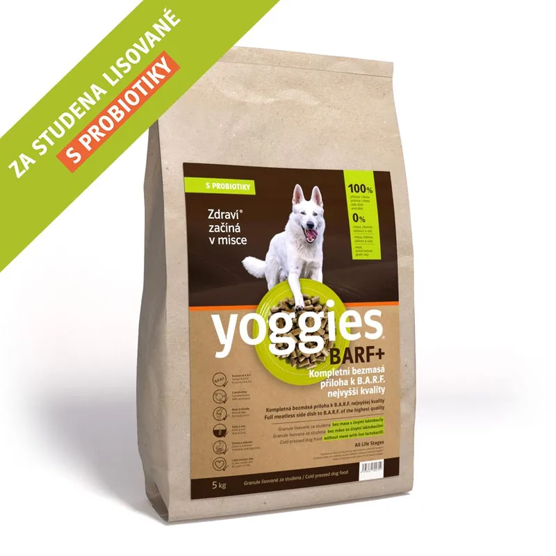 5kg, BARF+ příloha k syrovému masu, lisovaná za studena s probiotiky Yoggies Levný
