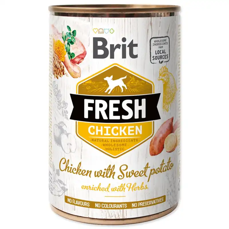Konzerva BRIT Fresh Chicken with Sweet Potato (400g) Zlevněný