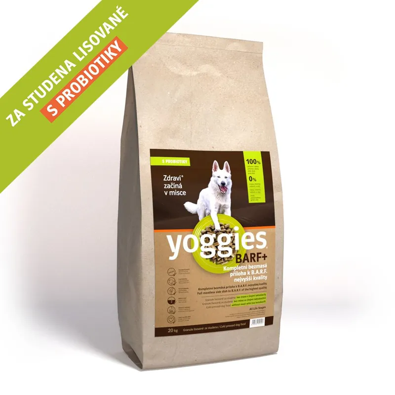 Aktuální 20 kg, BARF+ příloha k syrovému masu, lisovaná za studena Yoggies