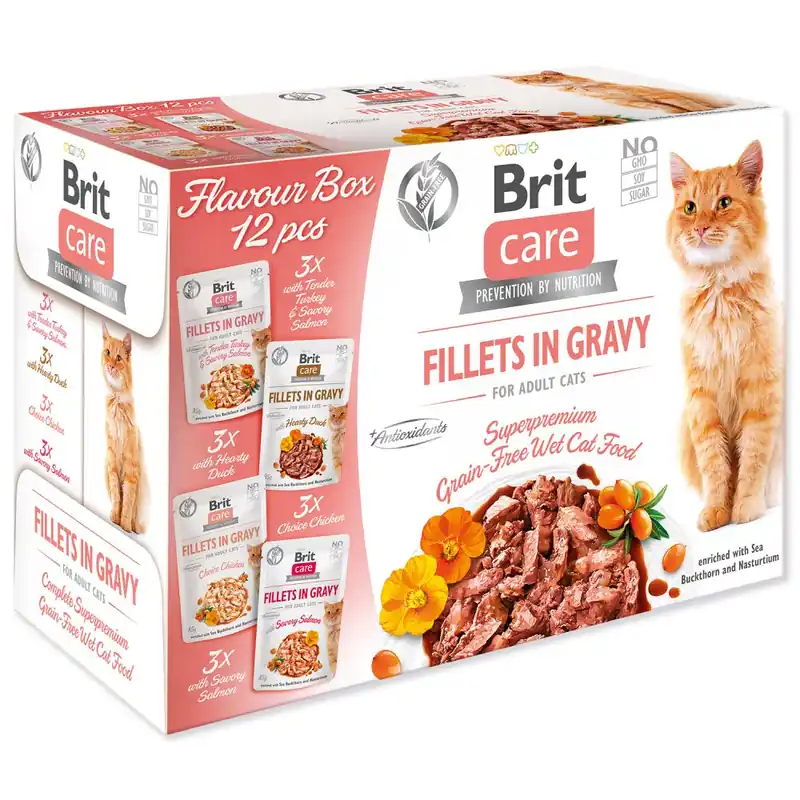 BRIT Care Cat Flavour box Fillet in Gravy 4 x 3 ks 1020g Objednat Nyní