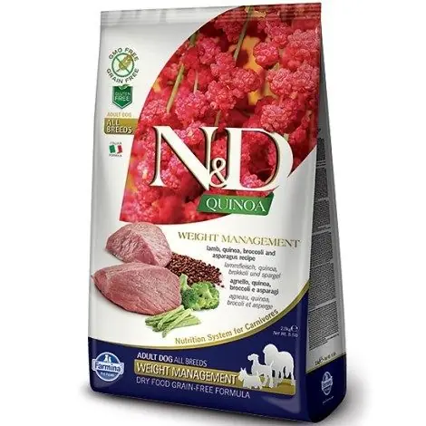 Aktuální N&D Quinoa DOG Weight Management Lamb & Broccoli 2,5kg