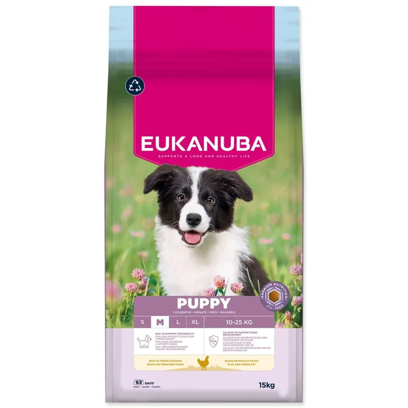 Vrácení Zdarma Krmivo EUKANUBA Puppy Medium rich in fresh chicken 15kg