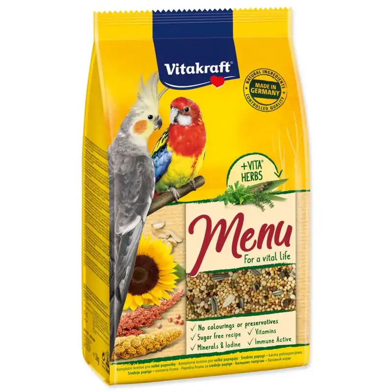 Krmivo Vitakraft Vital menu korela a střední papoušek 1kg Must-Have