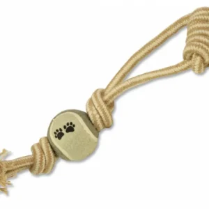 Aktuální Přetahovadlo DOG FANTASY Juta házecí tenisák + madlo 34 cm (1ks)