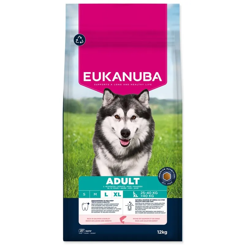 Nejlepší Volba Krmivo EUKANUBA Adult Large rich in salmon and barley 12kg