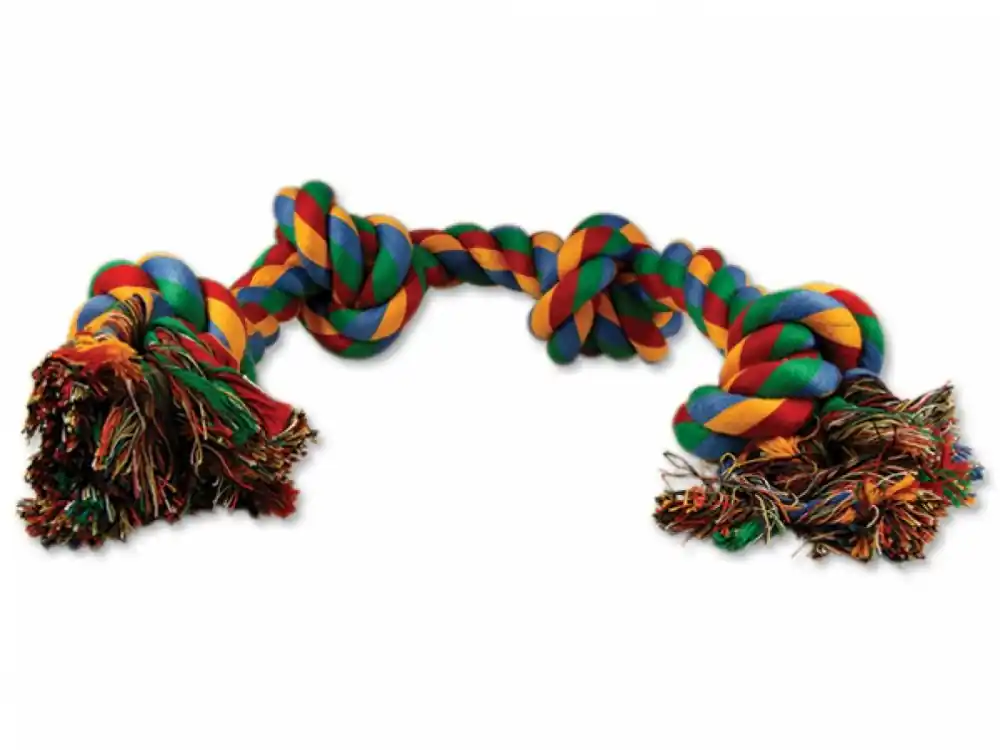 Výhodná Nabídka Uzel DOG FANTASY bavlněný barevný 4 knoty 60 cm (1ks)